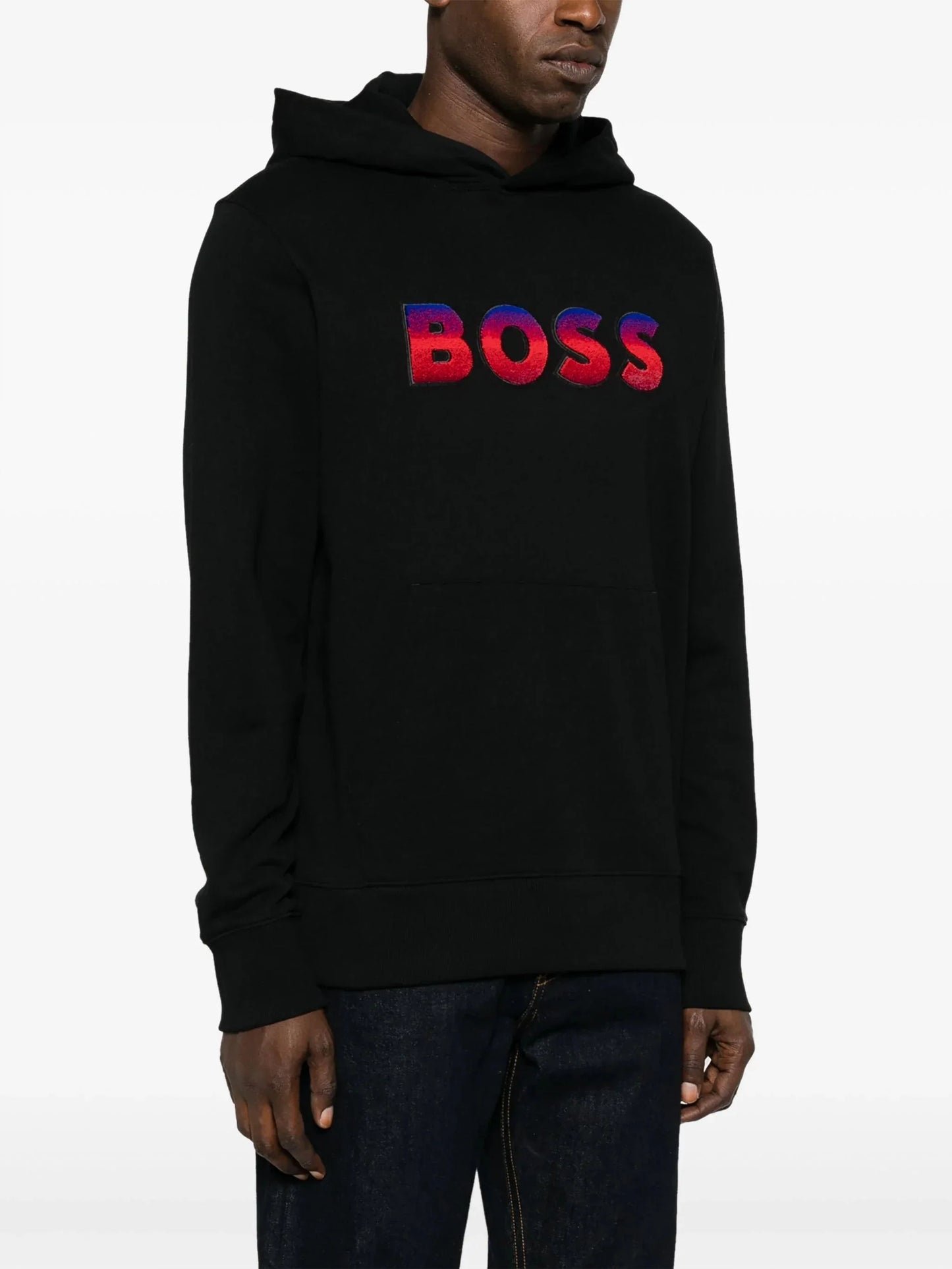 logo print gradient effect hoodie by boss - bottegalusso: premier destination for modern luxury menswear