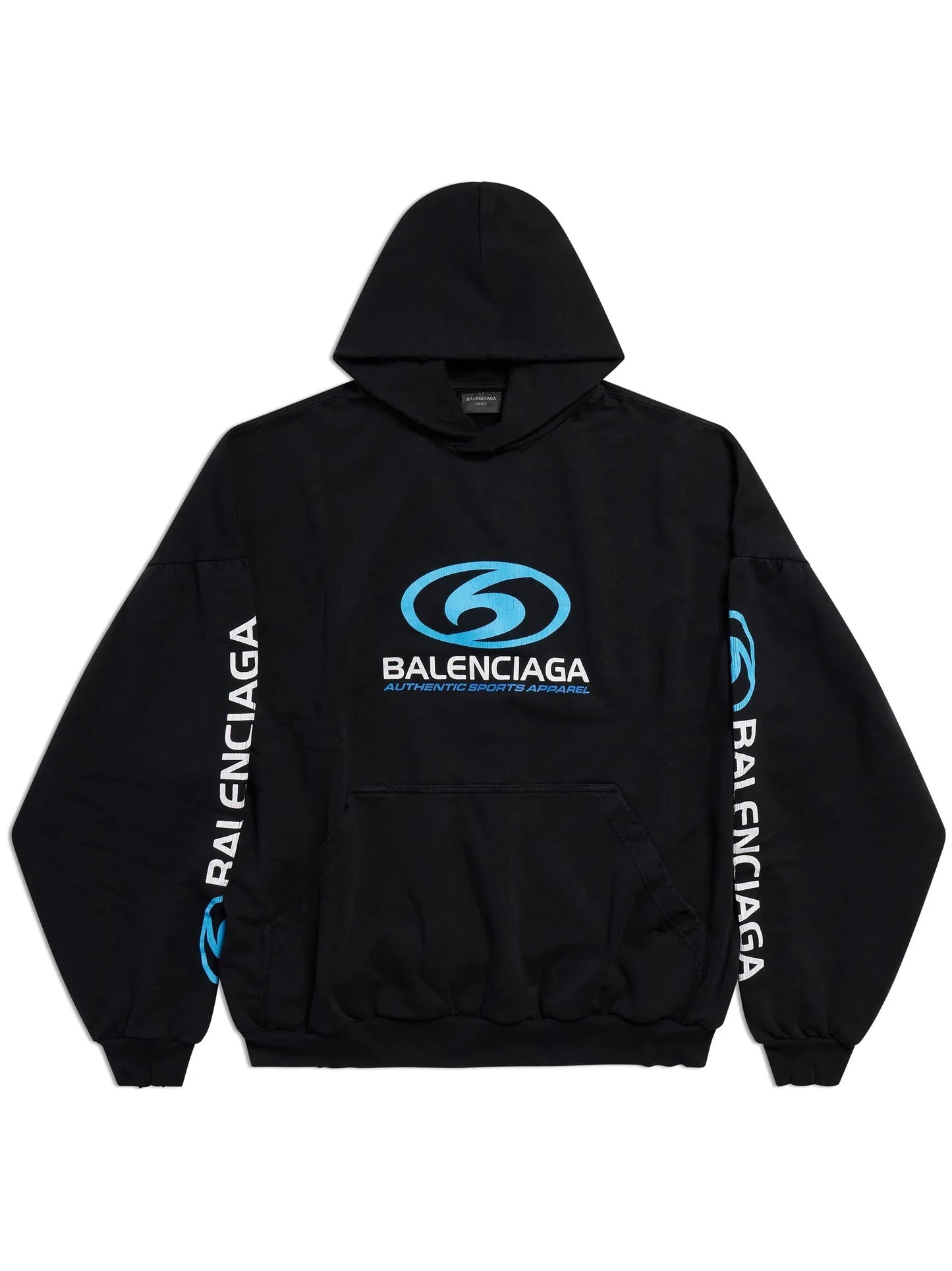 surfer logo print cotton hoodie by balenciaga - bottegalusso: premier destination for modern luxury menswear