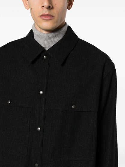 Long Sleeve Wool Blend Shirt by Lemaire - bottegalusso: Premier Destination for Modern Luxury Menswear