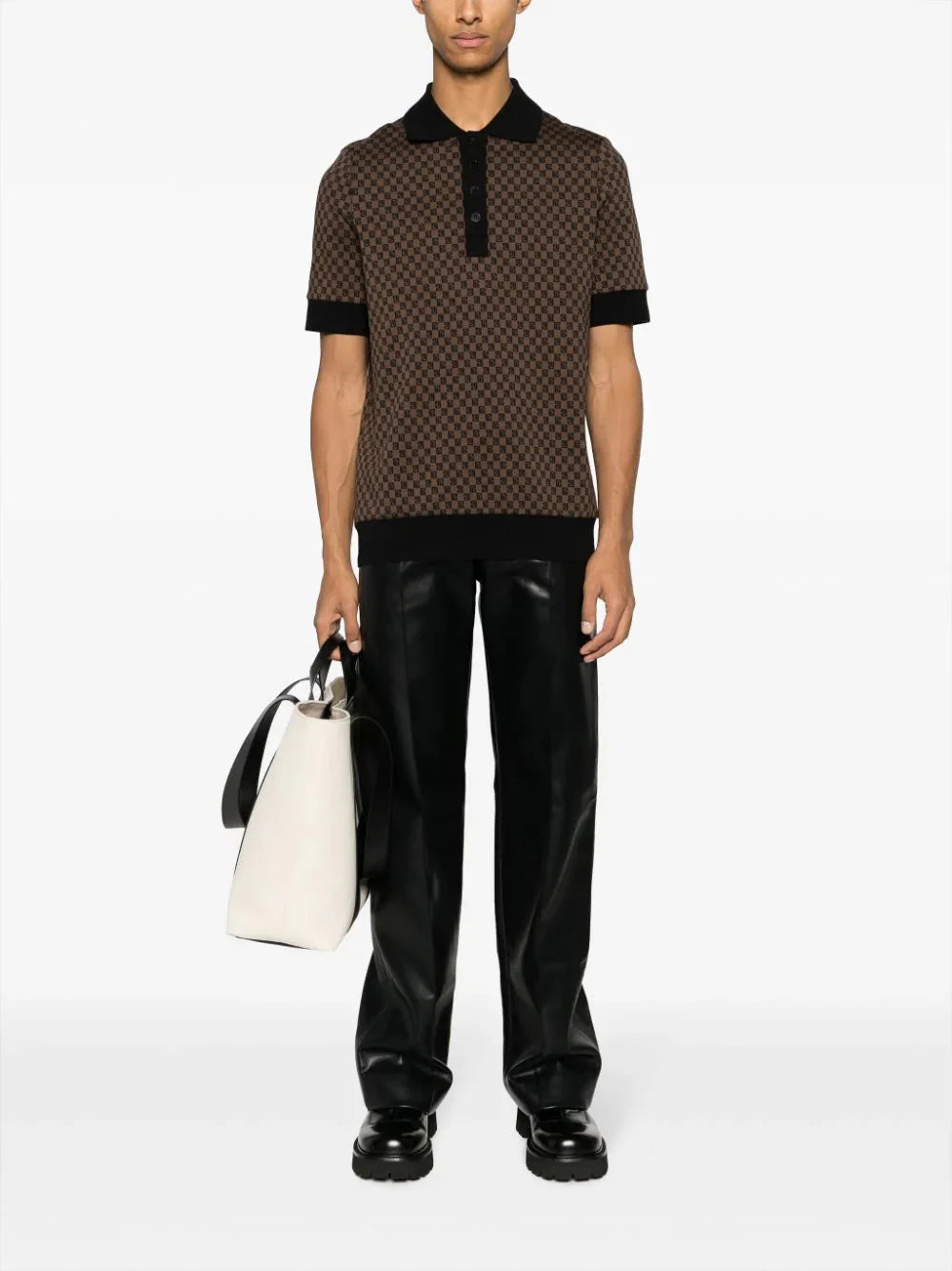 mini monogram jacquard polo shirt by balmain - bottegalusso: premier destination for modern luxury menswear