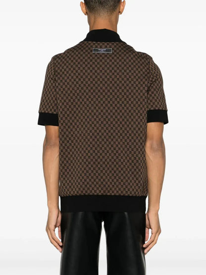 Mini Monogram Jacquard Polo Shirt by Balmain - bottegalusso: Premier Destination for Modern Luxury Menswear