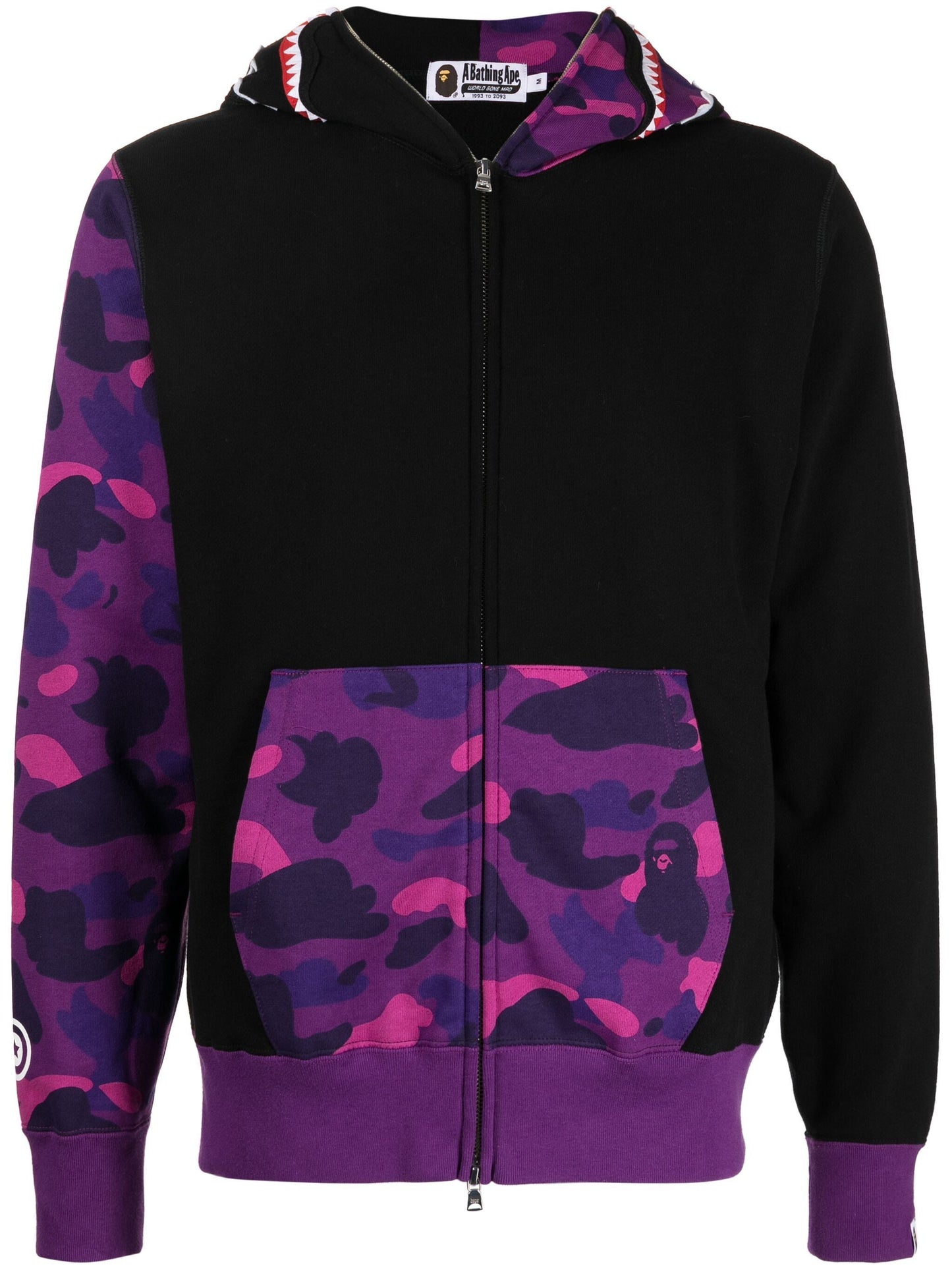 shark camouflage pattern cotton hoodie by a bathing ape® - bottegalusso: premier destination for modern luxury menswear