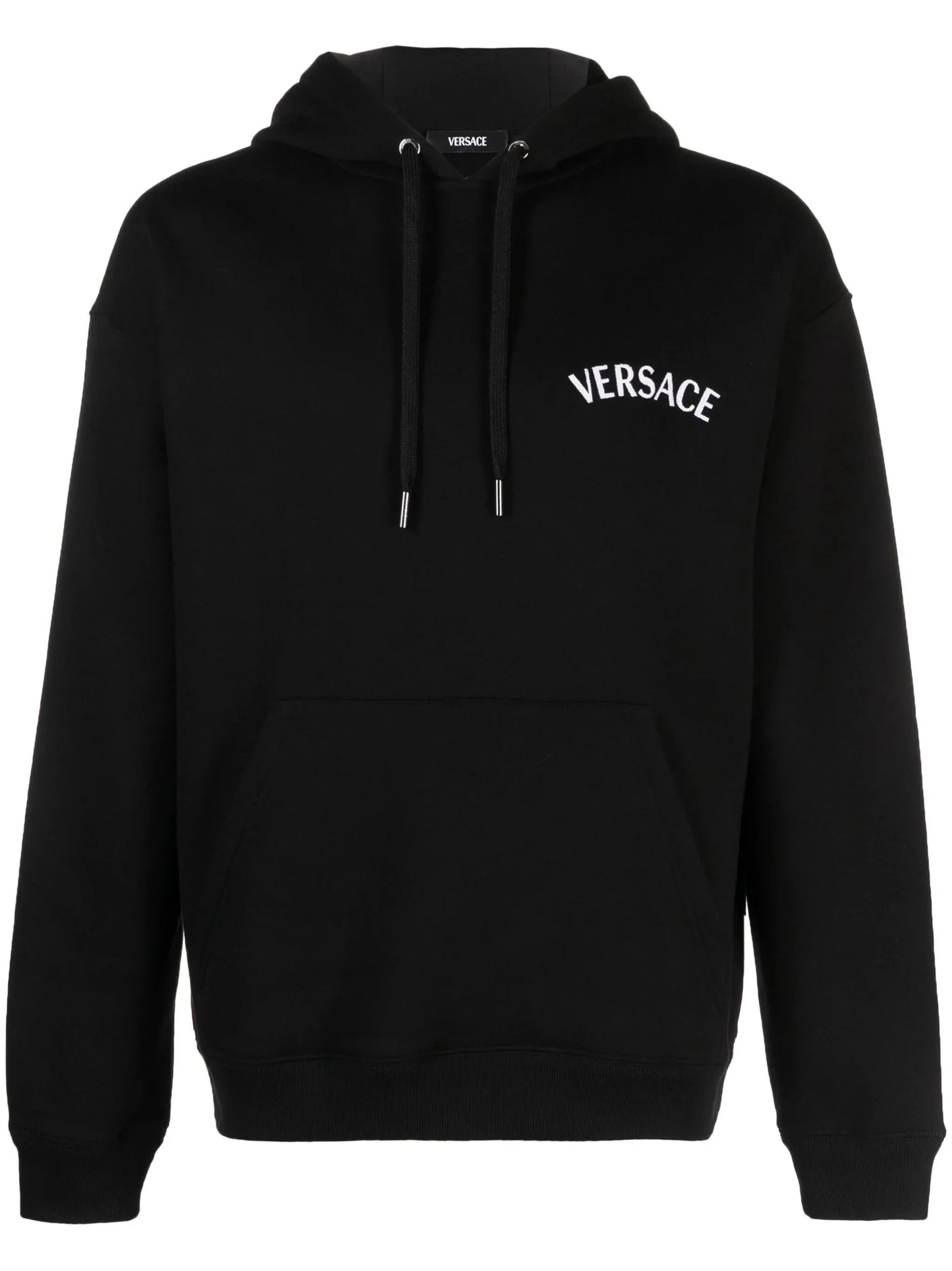 milano stamp embroidered cotton hoodie by versace - bottegalusso: premier destination for modern luxury menswear