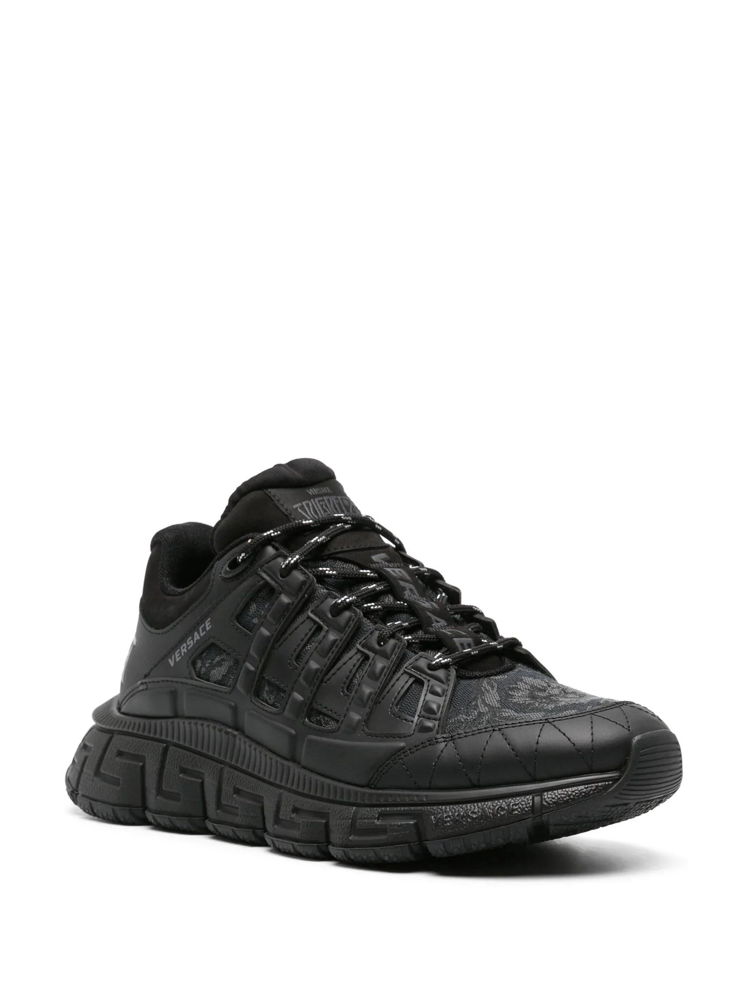 trigreca barocco jacquard caged sneakers by versace - bottegalusso: premier destination for modern luxury menswear