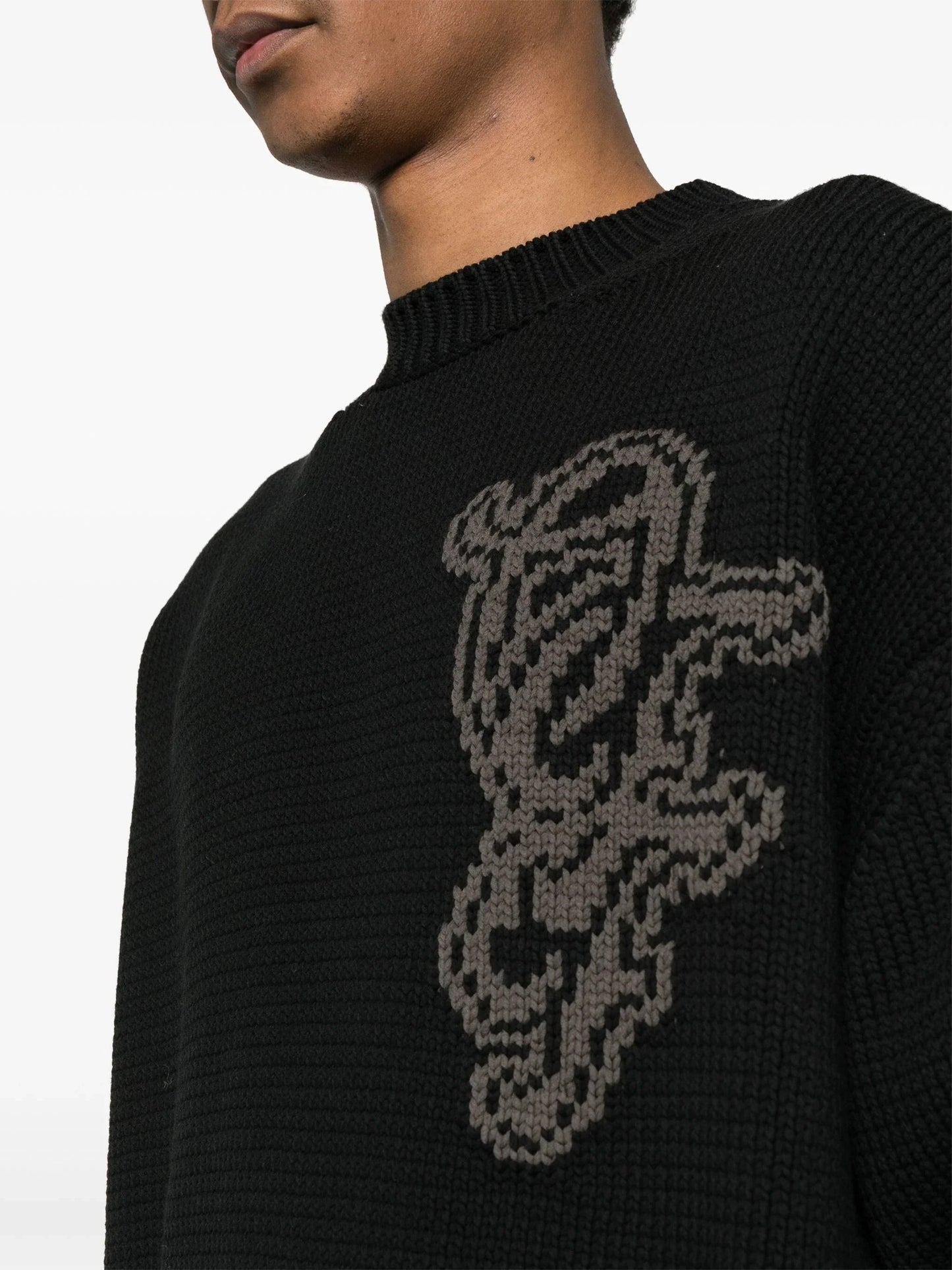 natlover intarsia logo jumper by off-white - bottegalusso: premier destination for modern luxury menswear