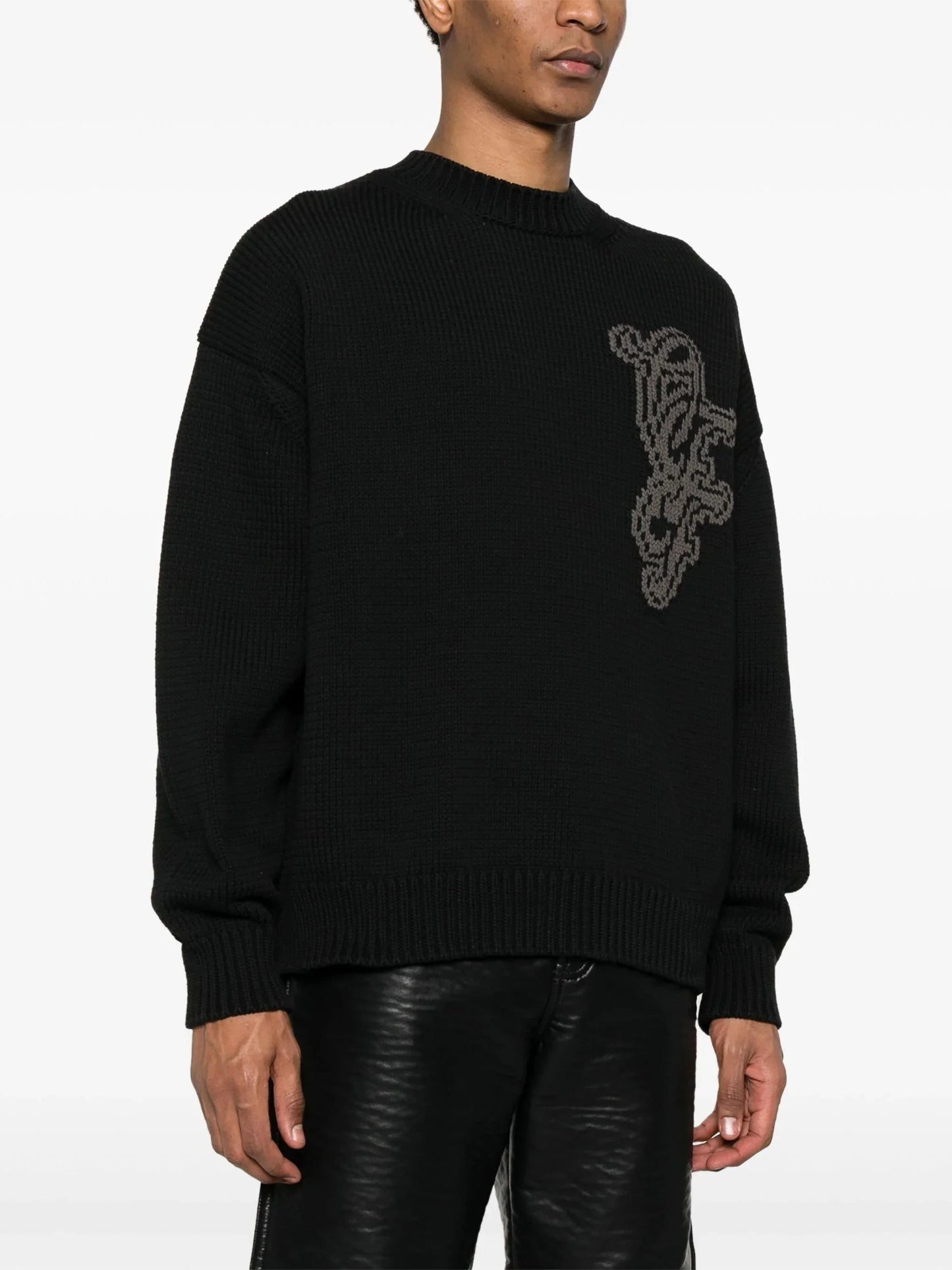 natlover intarsia logo jumper by off-white - bottegalusso: premier destination for modern luxury menswear