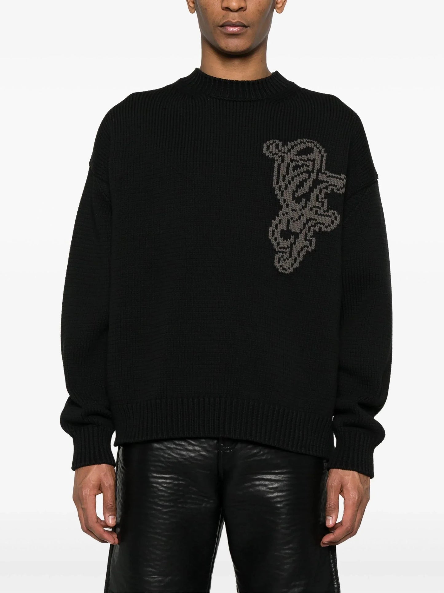 natlover intarsia logo jumper by off-white - bottegalusso: premier destination for modern luxury menswear