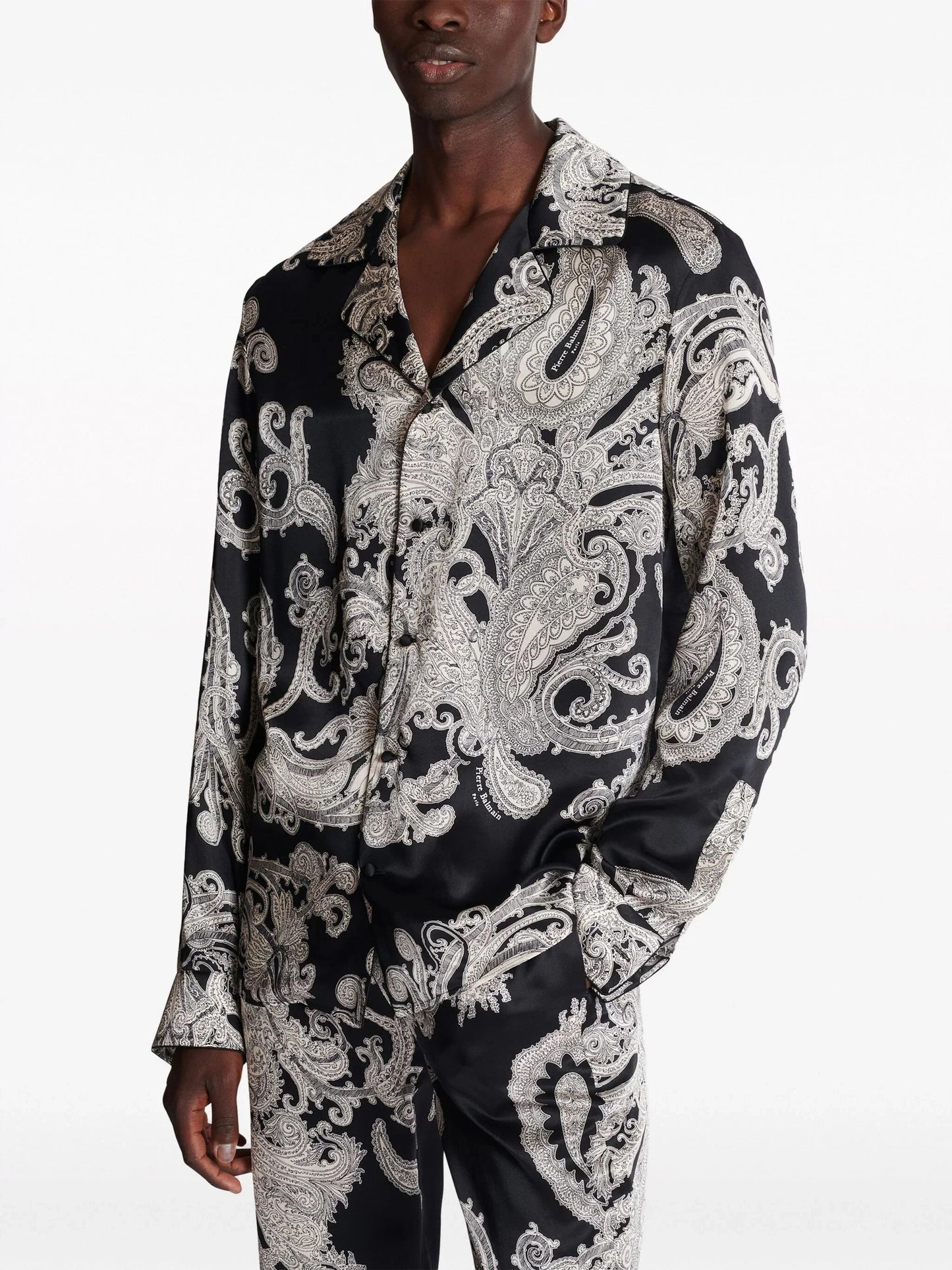 paisley print silk shirt