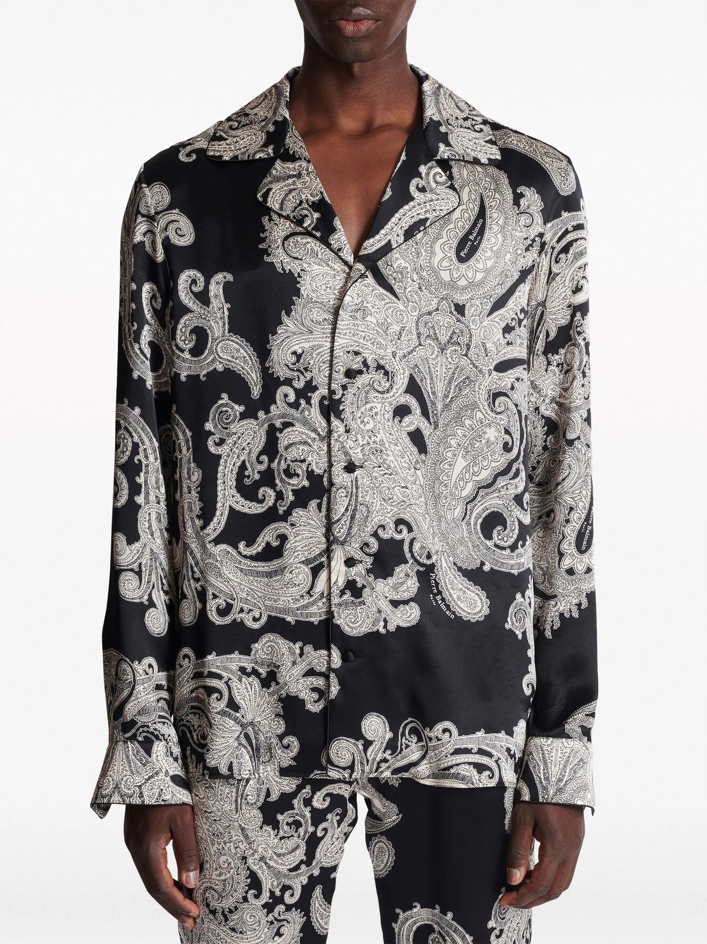 paisley print silk shirt