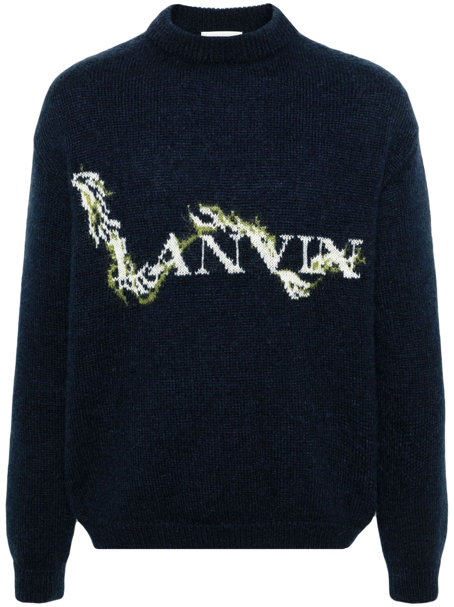 mock neck logo jacquard jumper by lanvin - bottegalusso: premier destination for modern luxury menswear