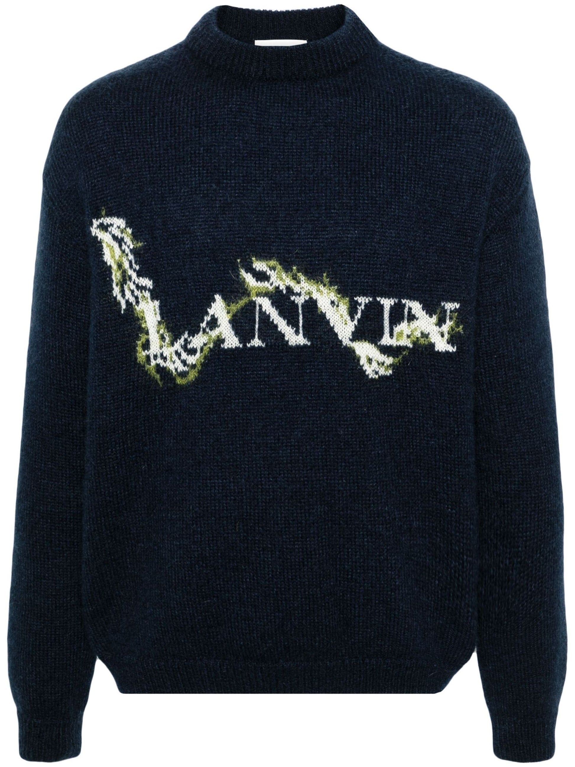 Mock Neck Logo Jacquard Jumper by Lanvin - bottegalusso: Premier Destination for Modern Luxury Menswear