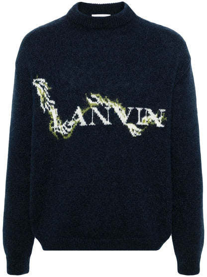 Mock Neck Logo Jacquard Jumper by Lanvin - bottegalusso: Premier Destination for Modern Luxury Menswear