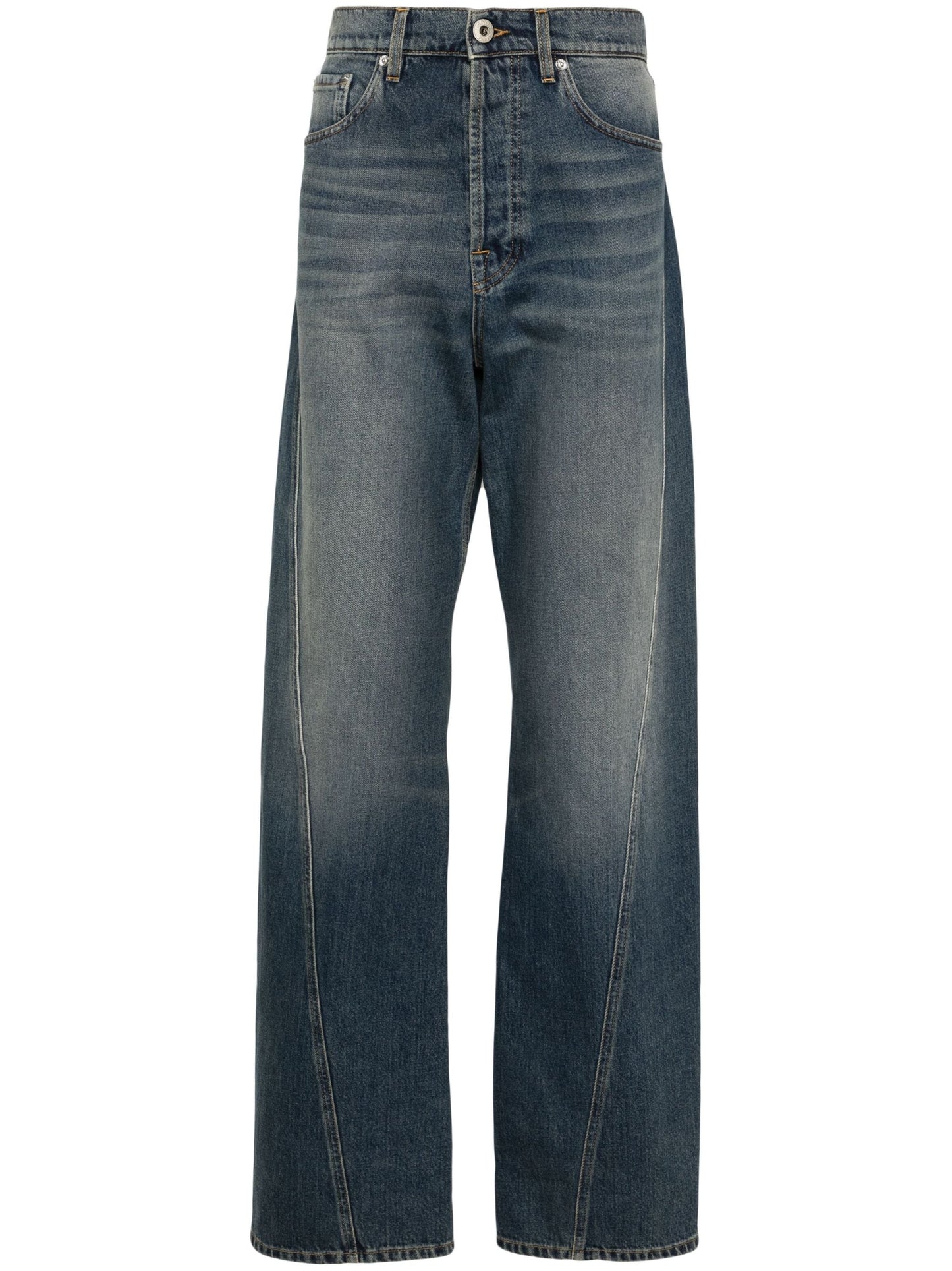 straight leg twist detailed cotton jeans by lanvin - bottegalusso: premier destination for modern luxury menswear