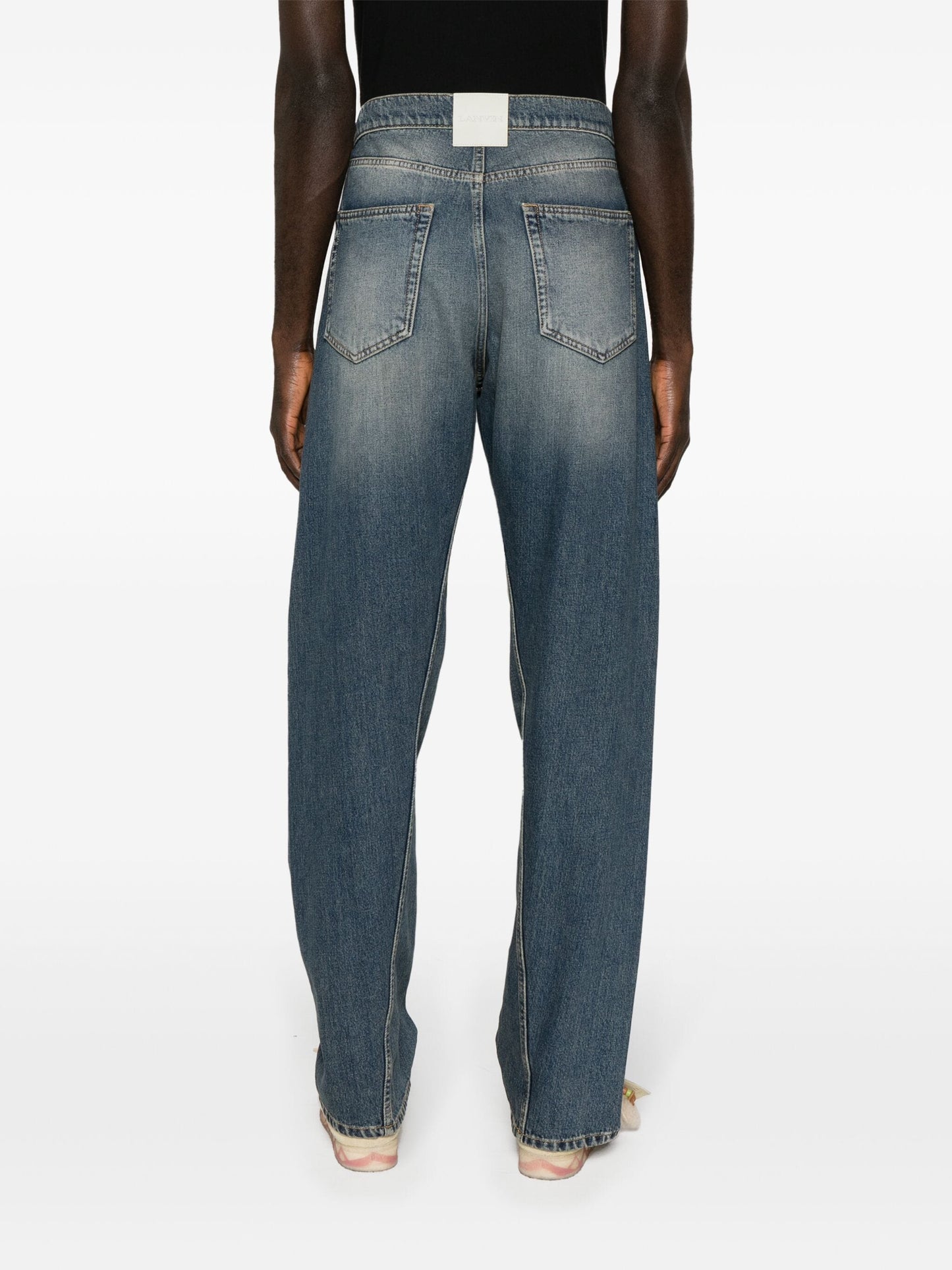 straight leg twist detailed cotton jeans by lanvin - bottegalusso: premier destination for modern luxury menswear