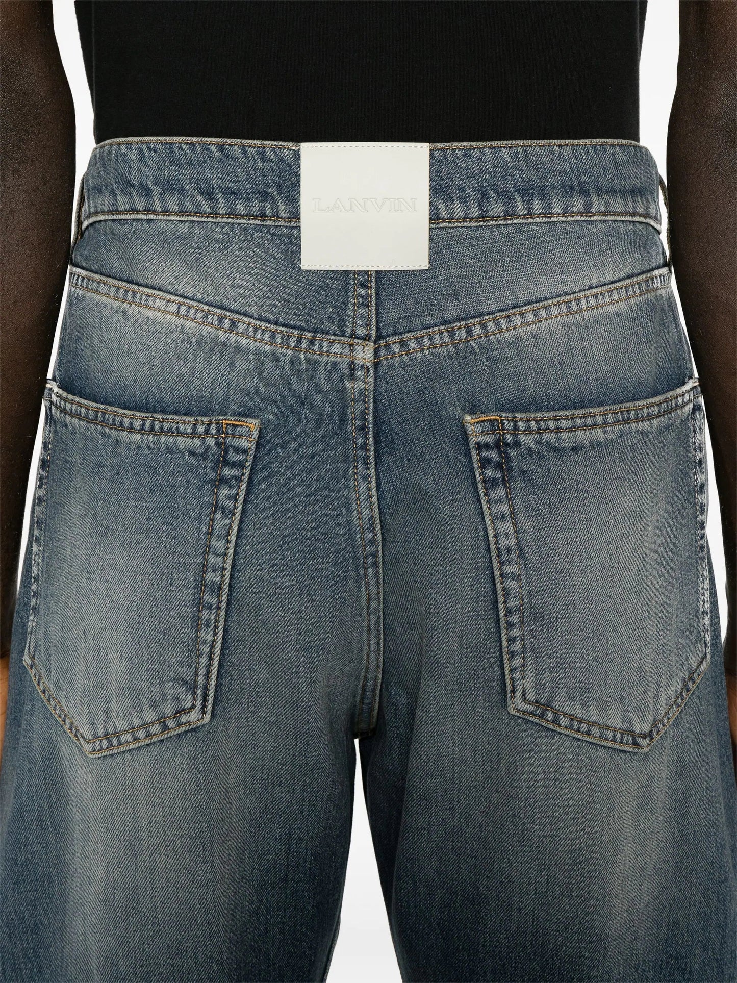 straight leg twist detailed cotton jeans by lanvin - bottegalusso: premier destination for modern luxury menswear