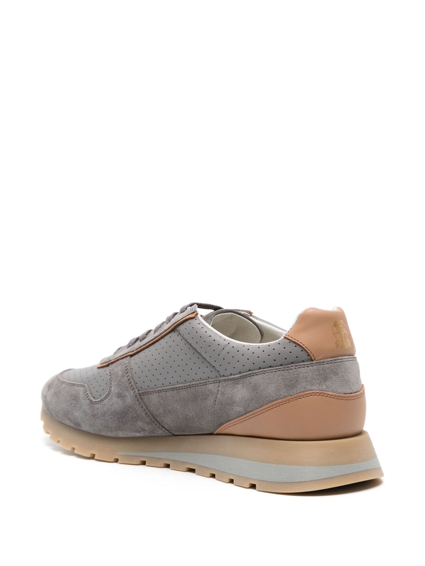 perforated suede sneakers by brunello cucinelli - bottegalusso: premier destination for modern luxury menswear