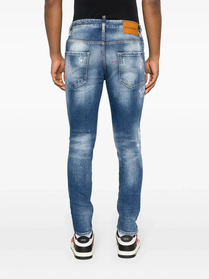 Paint Splatter Distressed Skinny Jeans by Dsquared2 - bottegalusso: Premier Destination for Modern Luxury Menswear