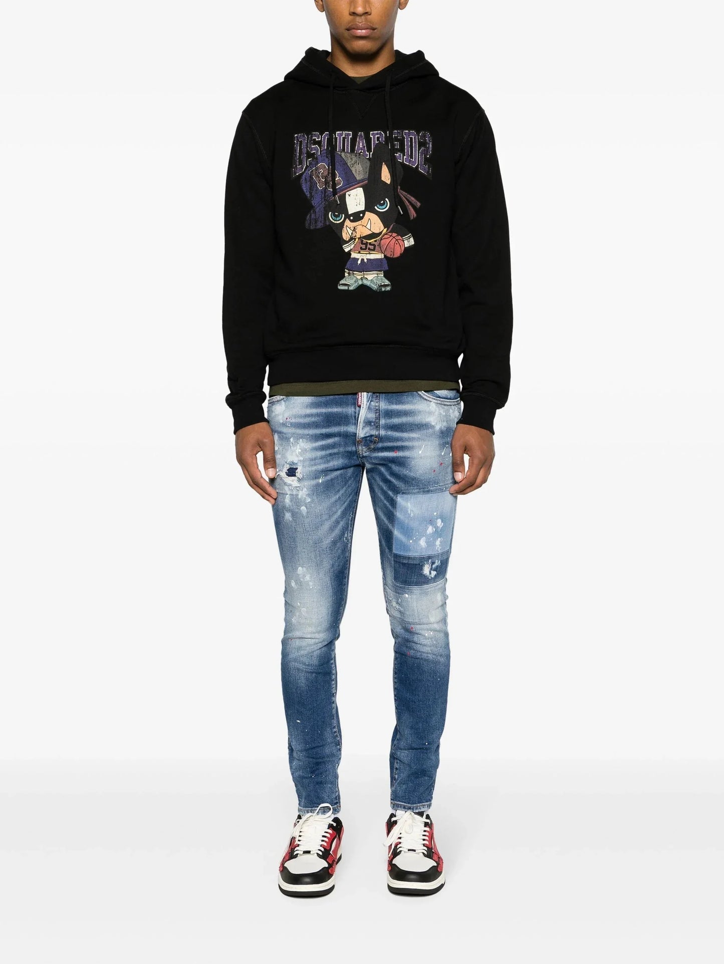 paint splatter distressed skinny jeans by dsquared2 - bottegalusso: premier destination for modern luxury menswear