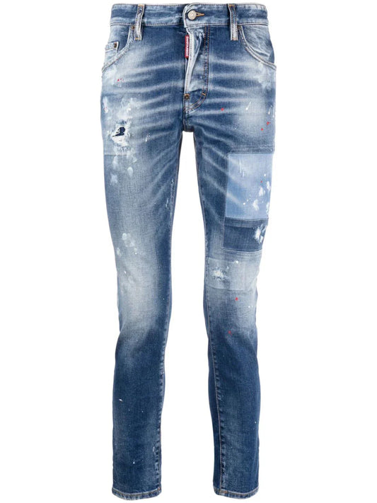 Paint Splatter Distressed Skinny Jeans by Dsquared2 - bottegalusso: Premier Destination for Modern Luxury Menswear