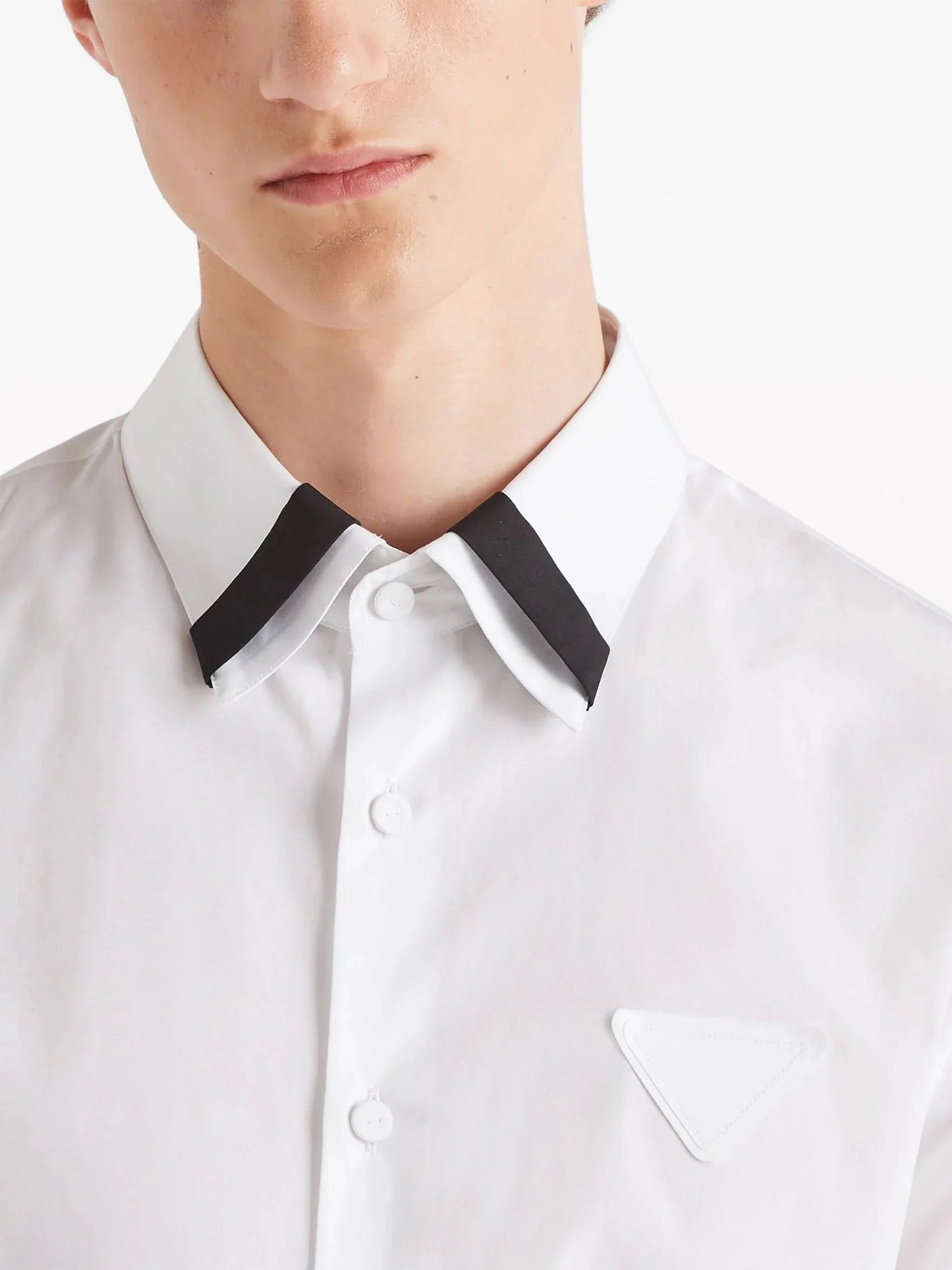 triangle logo cotton shirt