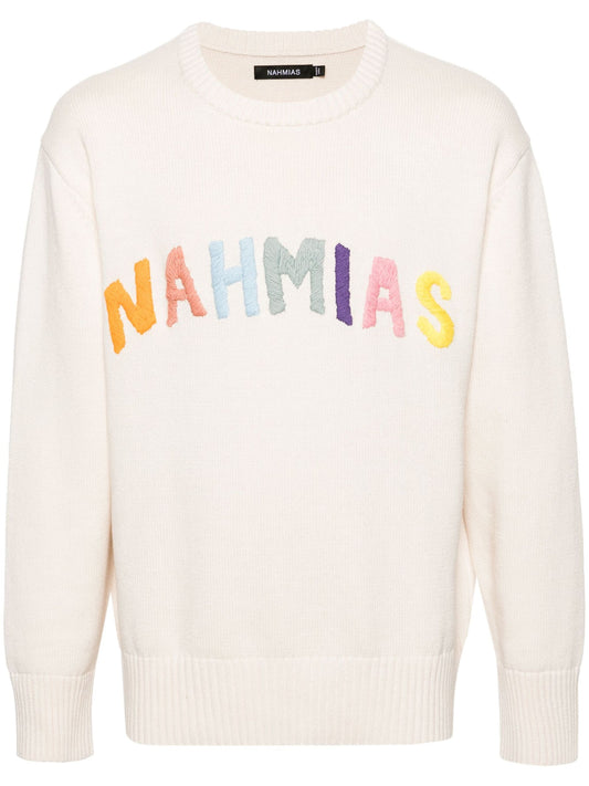 Rainbow Logo Intarsia Jumper by Nahmias - bottegalusso: Premier Destination for Modern Luxury Menswear