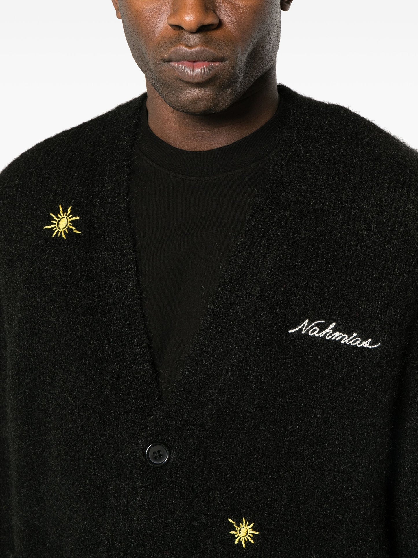 sunshine logo embroidered cardigan by nahmias - bottegalusso: premier destination for modern luxury menswear