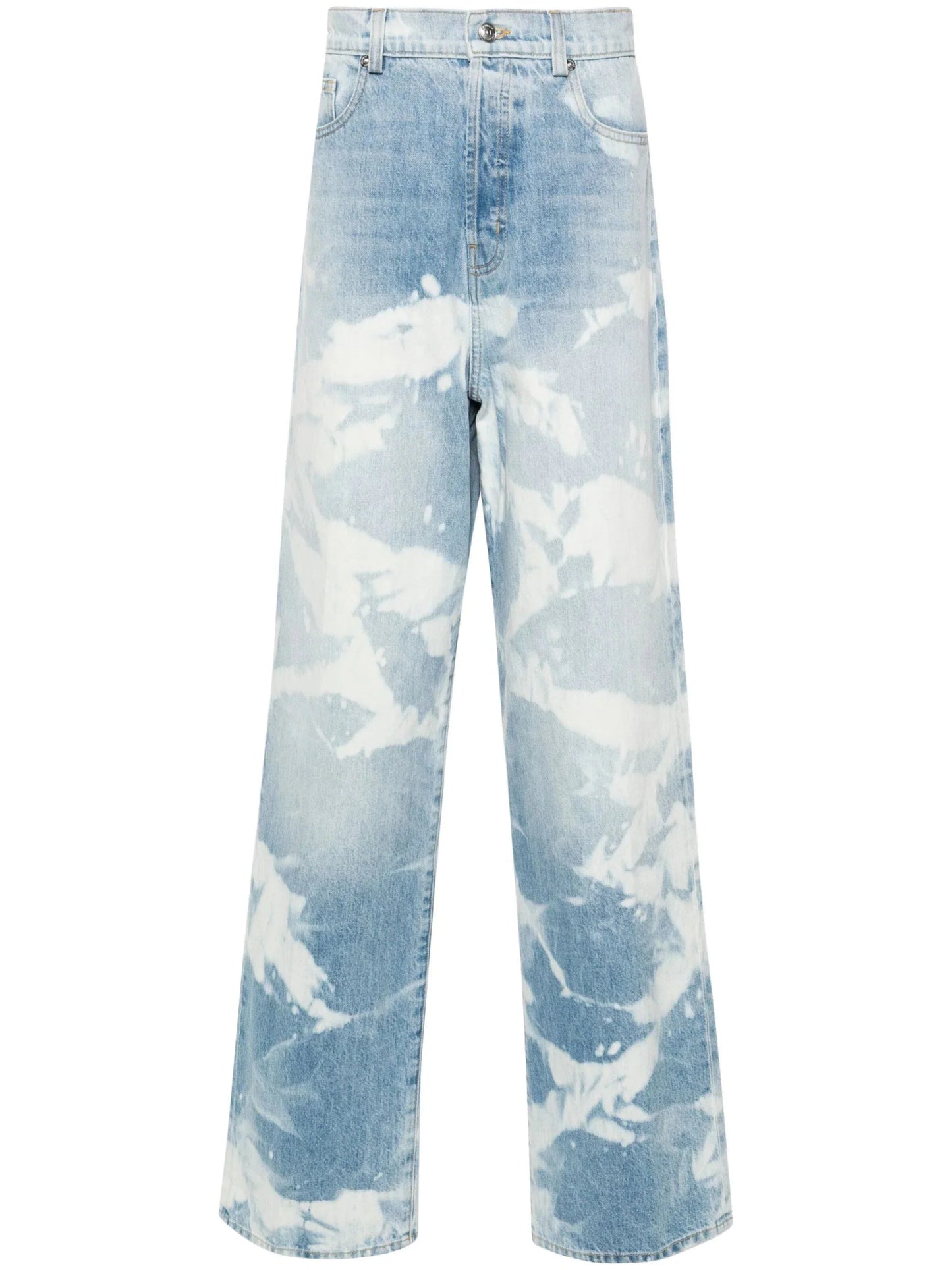 straight leg bleached jeans by nahmias - bottegalusso: premier destination for modern luxury menswear