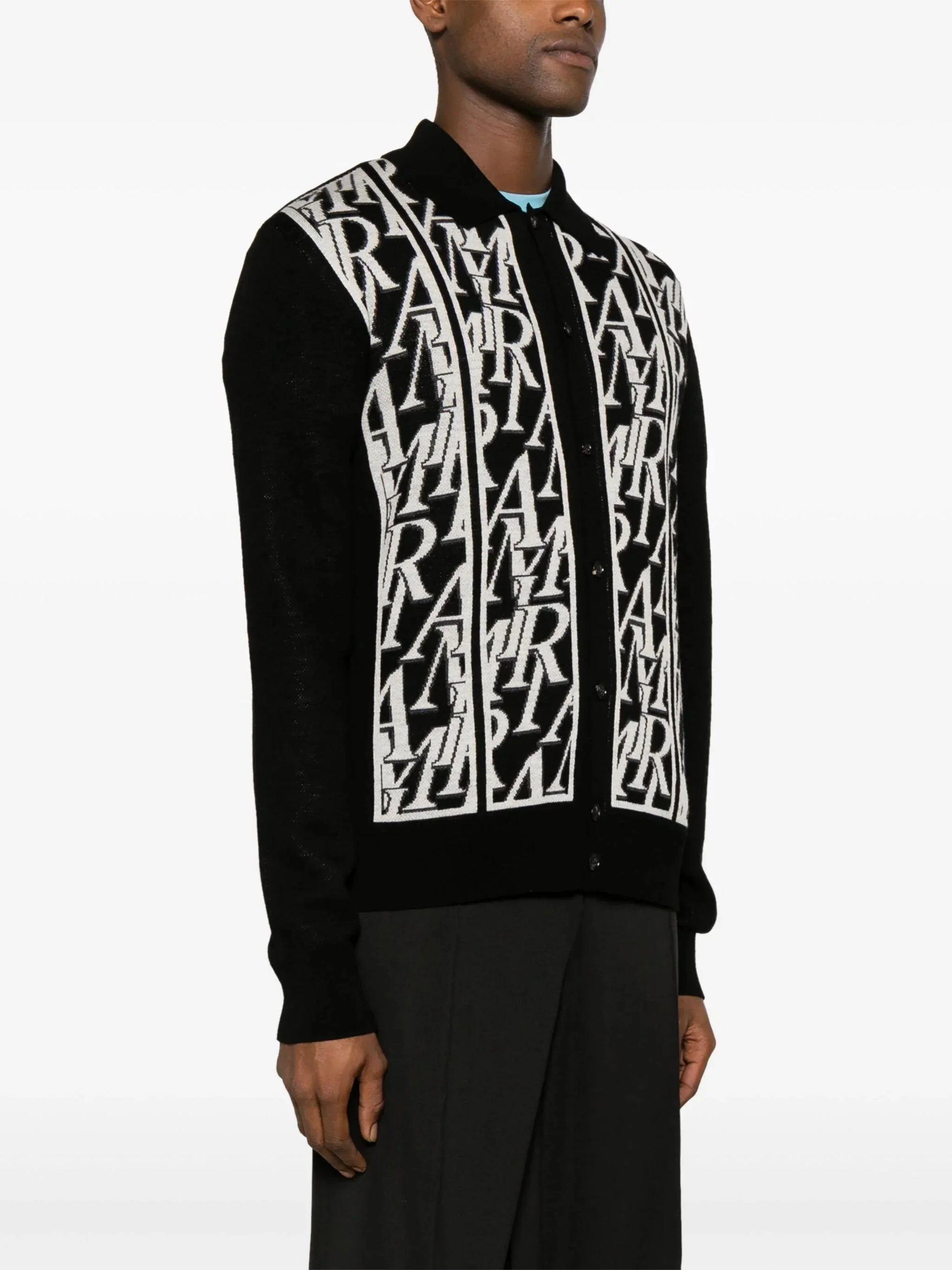 Repeat Wool Jacquard Cardigan by Amiri - bottegalusso: Premier Destination for Modern Luxury Menswear