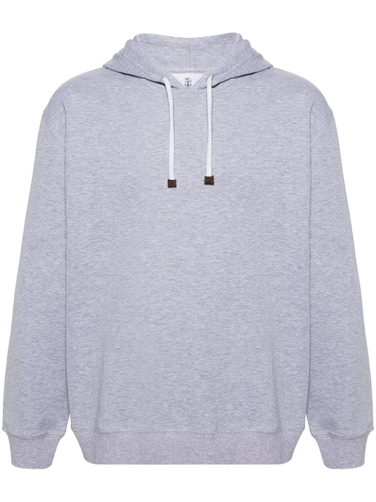 Mélange Effect Jersey Hoodie by Brunello Cucinelli - bottegalusso: Premier Destination for Modern Luxury Menswear