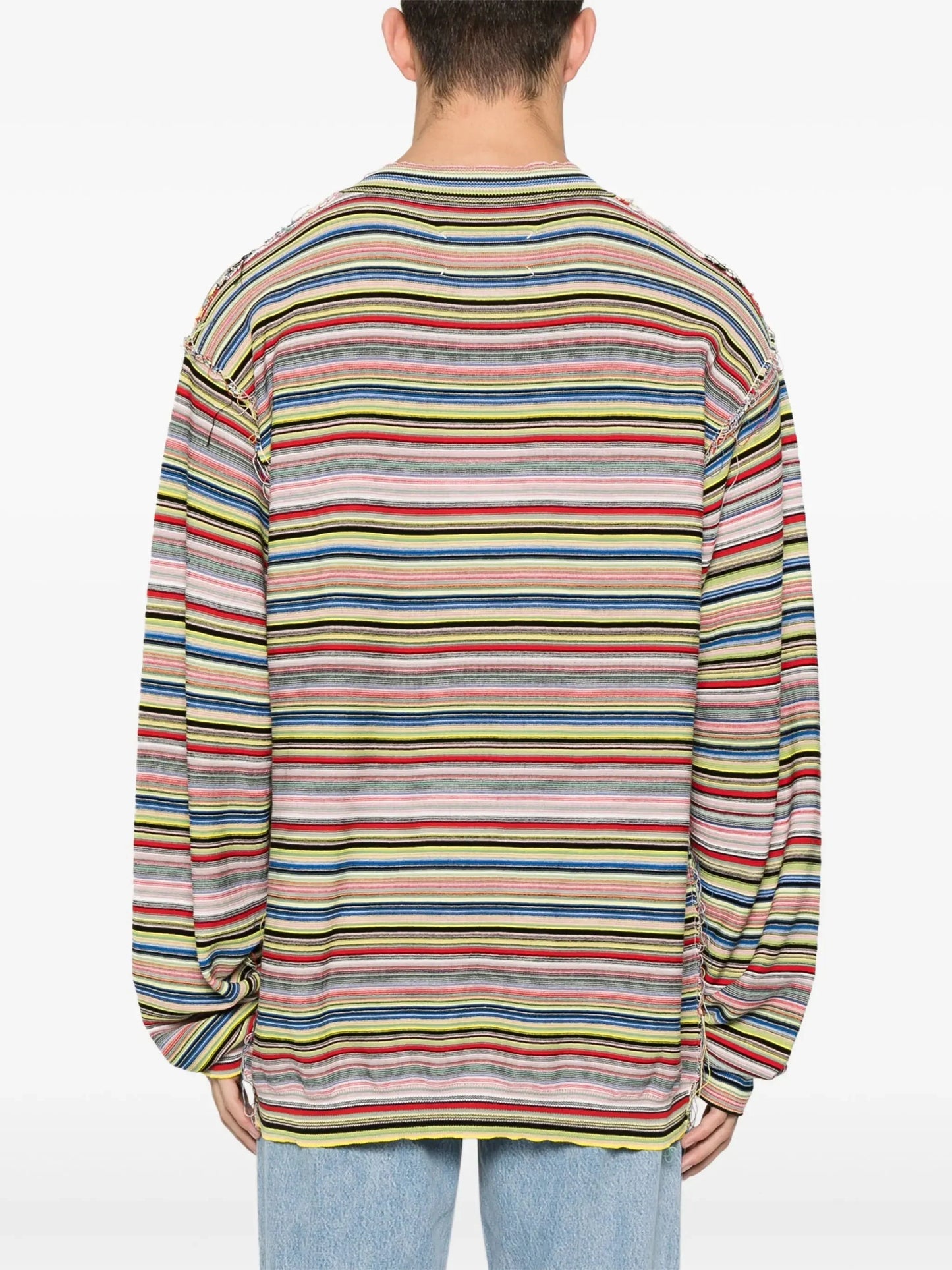 striped cotton jumper by maison margiela - bottegalusso: premier destination for modern luxury menswear