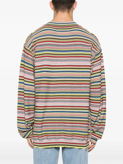 Striped Cotton Jumper by Maison Margiela - bottegalusso: Premier Destination for Modern Luxury Menswear