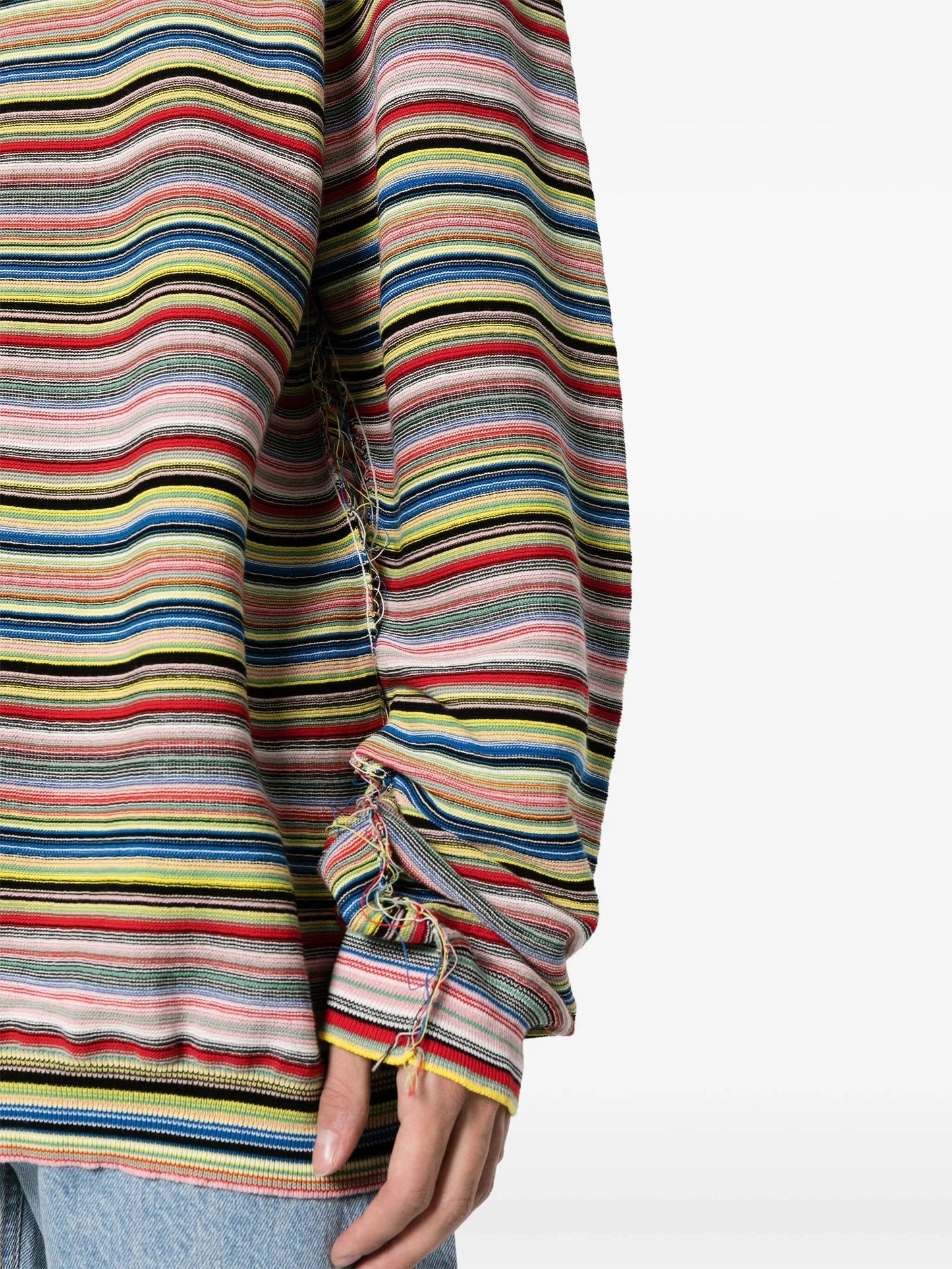 striped cotton jumper by maison margiela - bottegalusso: premier destination for modern luxury menswear