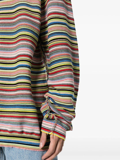 Striped Cotton Jumper by Maison Margiela - bottegalusso: Premier Destination for Modern Luxury Menswear