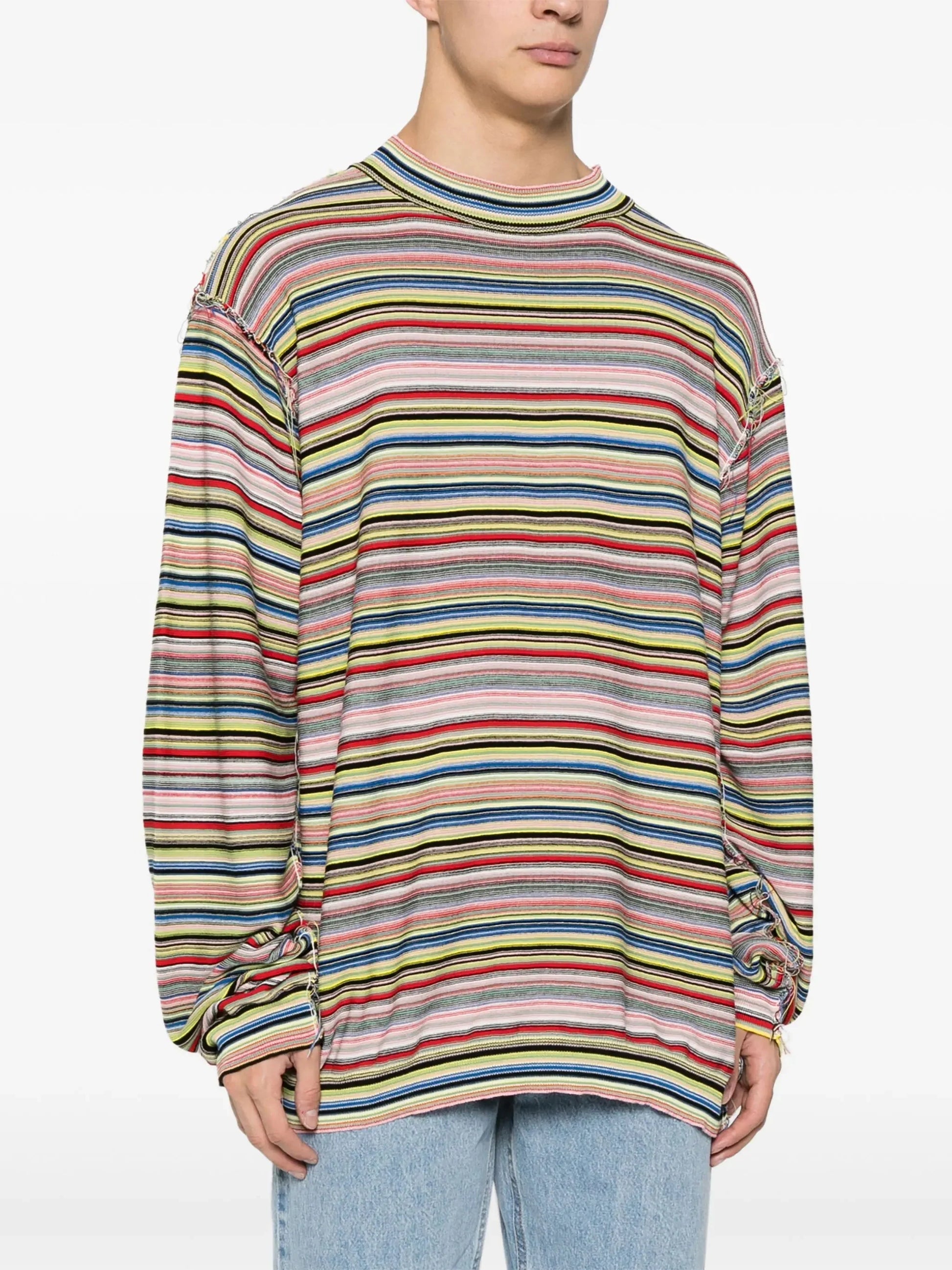 Striped Cotton Jumper by Maison Margiela - bottegalusso: Premier Destination for Modern Luxury Menswear