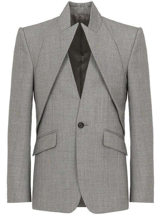 Twisted Wool Single Breasted Blazer