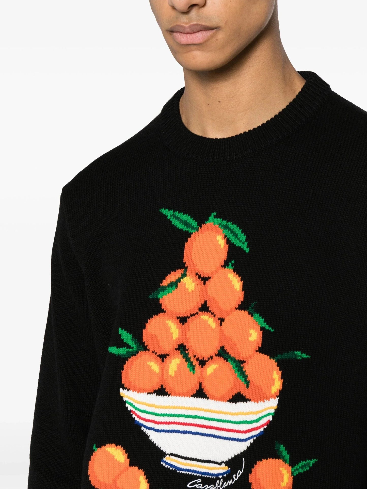 pyramide d'oranges intarsia knit jumper by casablanca - bottegalusso: premier destination for modern luxury menswear