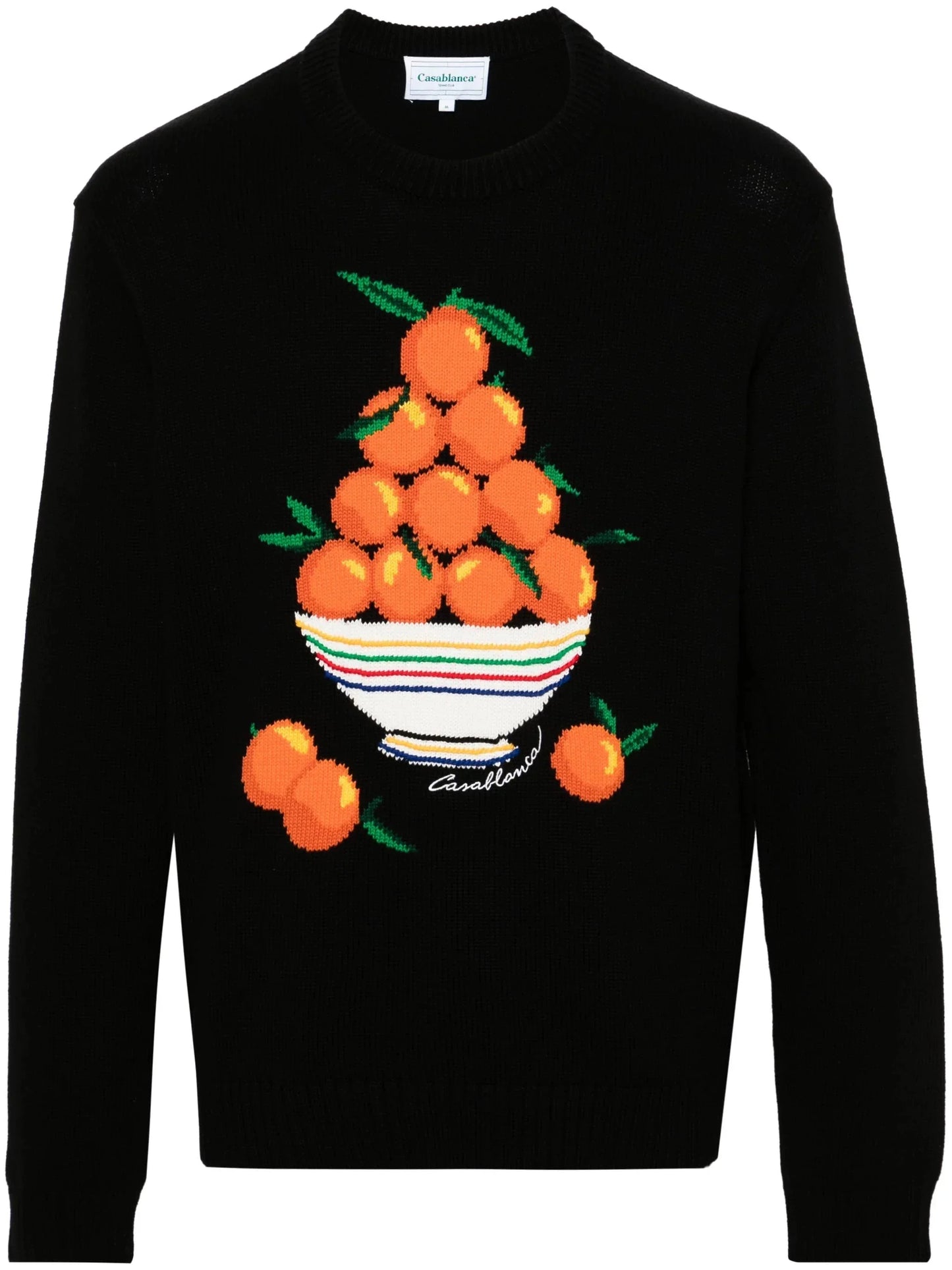 pyramide d'oranges intarsia knit jumper by casablanca - bottegalusso: premier destination for modern luxury menswear