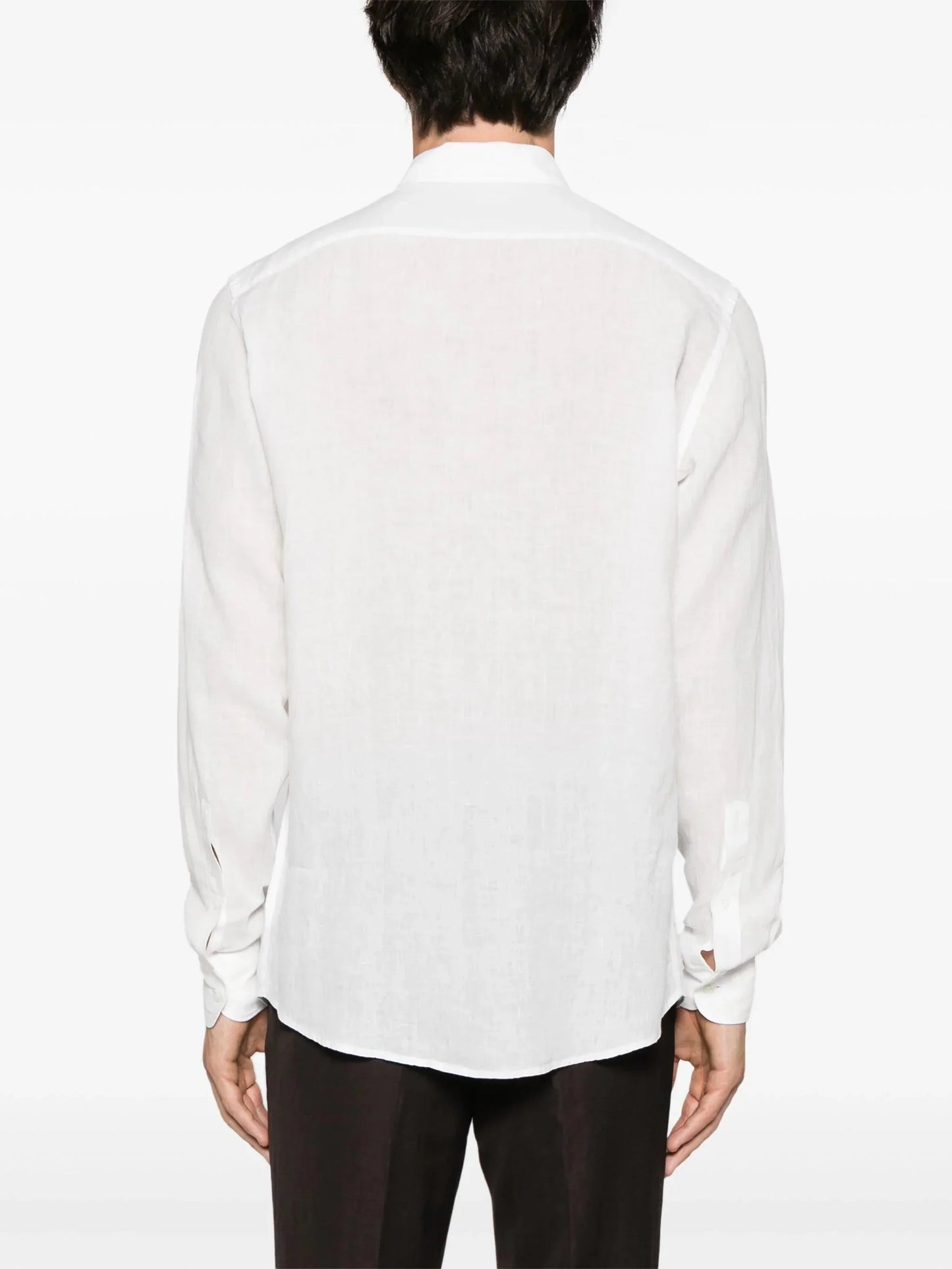 spread collar linen shirt