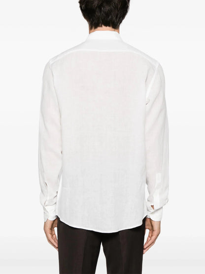 Spread Collar Linen Shirt