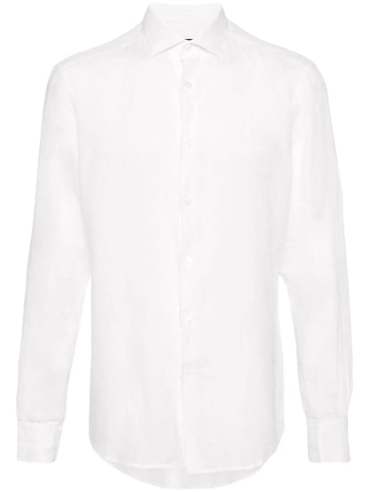 Spread Collar Linen Shirt