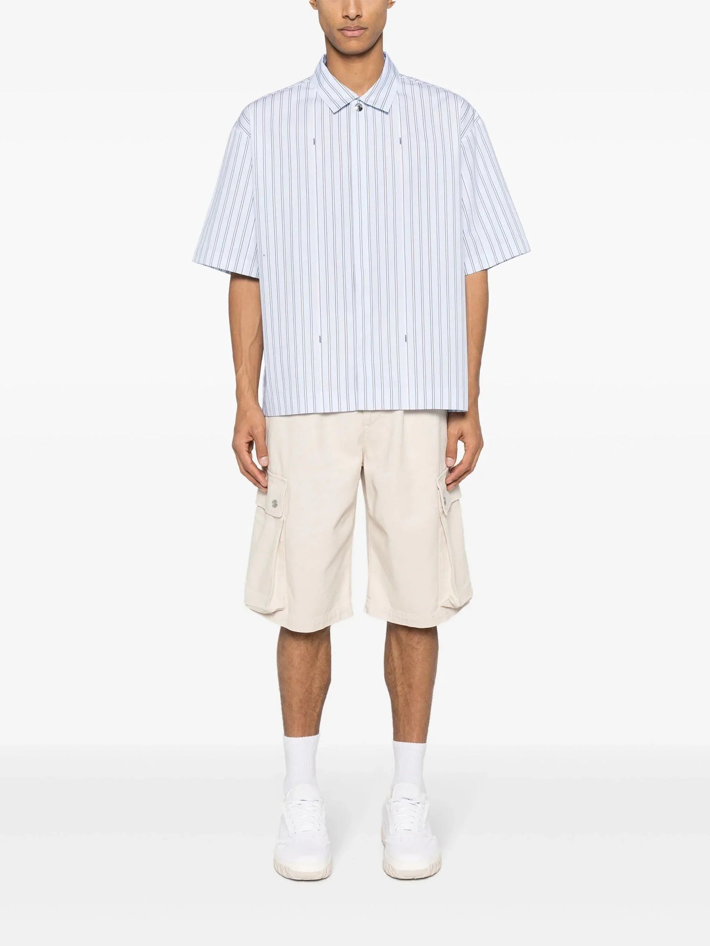 striped cotton bowling shirt