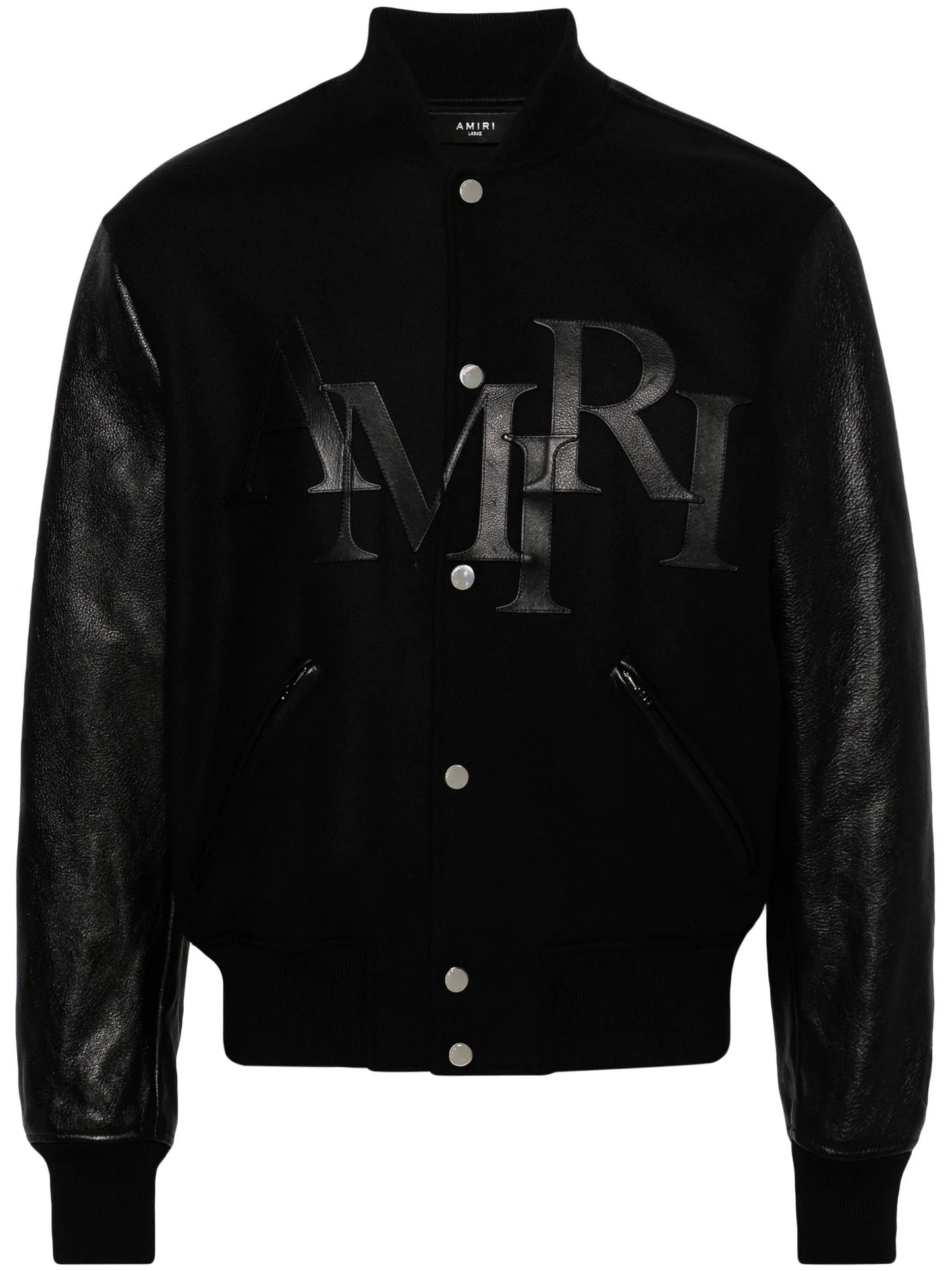 staggered logo varsity jacket