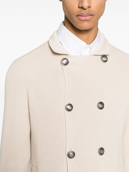 Stand Up Collar Cotton Cardigan by Brunello Cucinelli - bottegalusso: Premier Destination for Modern Luxury Menswear