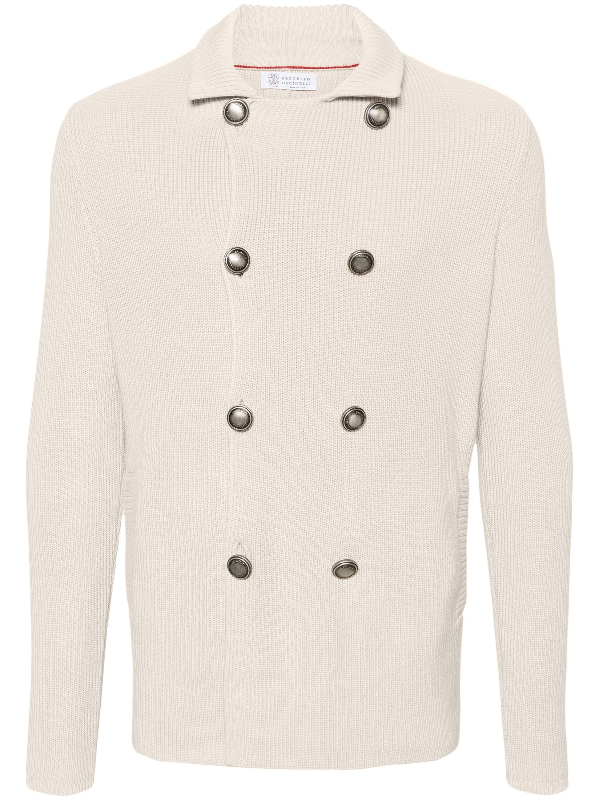 Stand Up Collar Cotton Cardigan by Brunello Cucinelli - bottegalusso: Premier Destination for Modern Luxury Menswear