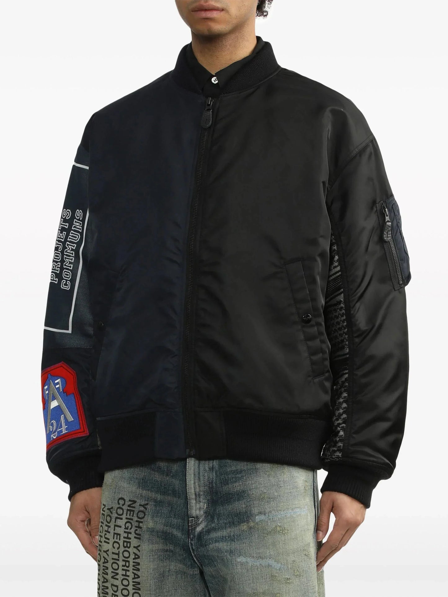 panelled bomber jacket