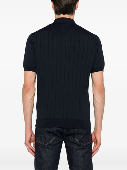 Wide-ribbed polo shirt