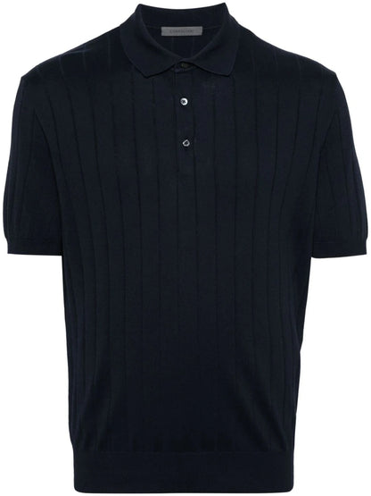 Wide-ribbed polo shirt