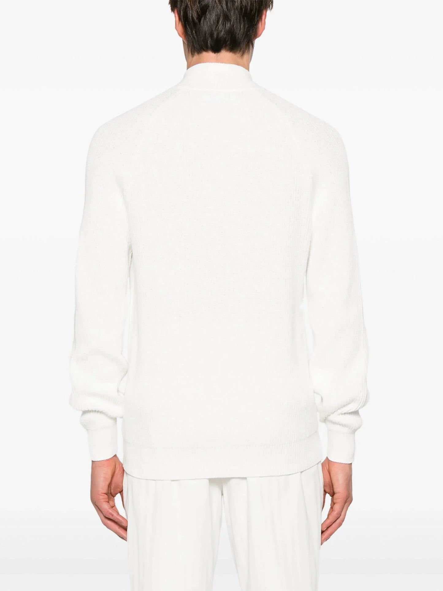 mock neck cotton cardigan by brunello cucinelli - bottegalusso: premier destination for modern luxury menswear