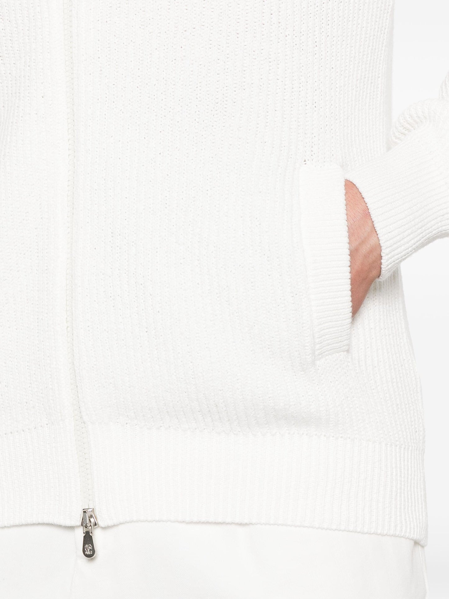 mock neck cotton cardigan by brunello cucinelli - bottegalusso: premier destination for modern luxury menswear