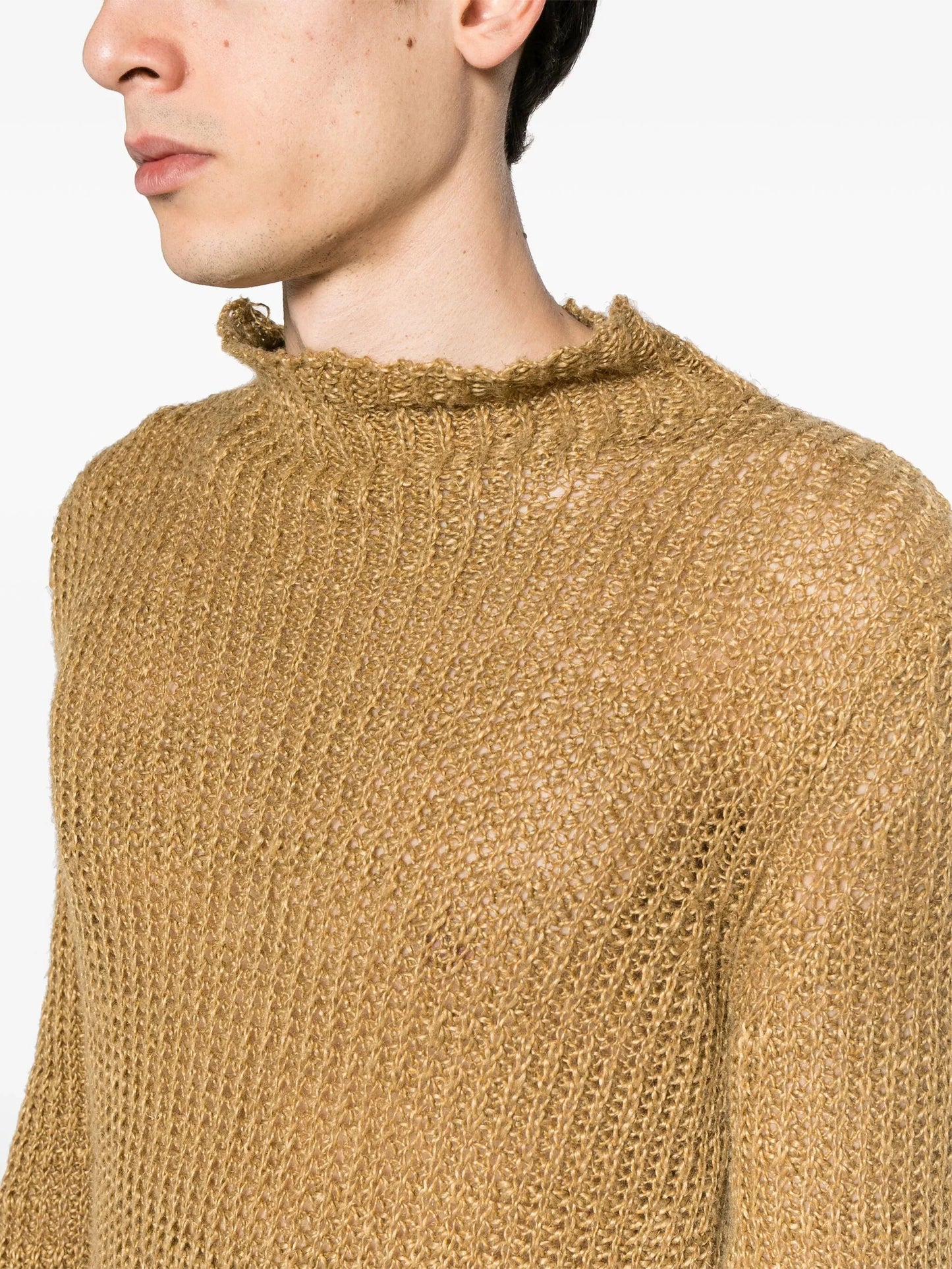 mock neck linen jumper by dries van noten - bottegalusso: premier destination for modern luxury menswear